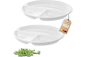 Westmark Piatti per Microonde con 3 Scomparti, 2 Pezzi, Diametro: 25 cm, Plastica, Bianco, 224022E3