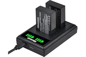 Hisewen LP-E12 - Confezione da 2 batterie con doppio caricatore USB per fotocamere digitali Canon EOS M, EOS M2, EOS M10, EOS M50, EOS M50 Mark II, EOS M100, EOS M200, Rebel SL1, Powershot SX70 HS