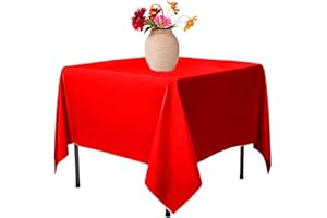 Elegant Event Essentials-Polyester Square Table Plain Cloth/Cover – For Home Décor Wedding Parties Dining Table Cafe Restaurant & Banquet- Stain & Wrinkle-Free-Washable 35 x 35 Inch Red