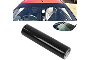 TEFOLA Car Sun Strip, Car Van Windscreen Sun Strip, Gloss Black 140x20cm Universal PVC Windshield Sticker for Automobiles (Black)