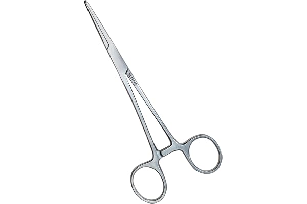 Pince hémostatique professionnelle MJW en acier inoxydable utilisée comme pince à bijoux, pince à pêche à la mouche et pince à décrochage de poisson – Pince à épiler pour poils d'oreilles d'animaux