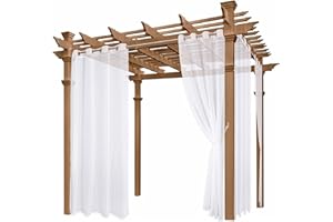 ZEWOOL Rideau D'extérieur Imperméable, Étanche Anti-Poussière Rideau Voilage Blanc, pour Porche Avant Pergola Cabanon Gazebo, Ensemble De 2 Panneaux (W52 x L84(132 * 213cm))