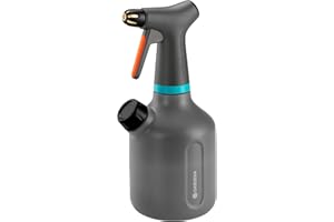 Gardena opryskiwacz z pompką 1 l: Opryskiwacz z pompką do wnętrz z funkcją 360°, dysza mosiężna, duży otwór, przezroczysta konstrukcja, zintegrowana pokrywka dozująca, z wskaźnikiem poziomu (11112-20)