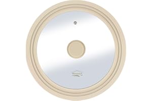 MENASTYL - Couvercle universel multitaille 26/28/30 cm en verre trempé et silicone souple - Anti-éclaboussures - Résistant, ergonomique et compatible lave-vaisselle - Idéal casseroles et poêles