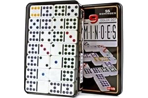 various Dominó Doble 9, Caja Metálica,Juego de Mesa Clásico para Niños y Adultos