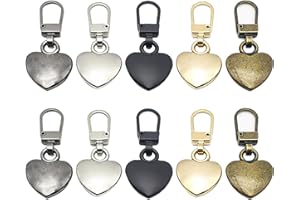 XOKL 10 Pieces Zipper Pull Replacement Metal Zipper Pull Removable Zipper Puller Multicolor Zipper Pulls Zip Puller Replacement for Backpacks, Jeans, Suitcases, Clothes