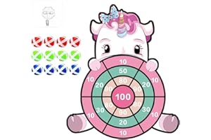 EIHI Juegos Infantiles Diana De Dardos De Juguete, 12 Bolas Adhesivas Juegos De Jardín para Niños Que Viajan De 3 A 10 Años, Regalo De Cumpleaños De Navidad para Niños De 4 A 9 Años, 14 Piezas