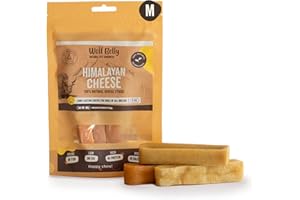 WOLF BELLY NATURAL PET GOODNESS Wolf Belly - Masticativi Latte di Yak per Cani 100% Naturale (x3 unità, Taglia M) Snack per Cani Ipoallergenici, Bastoncini Himalaya da Masticare, Osso per Cani Formaggio, Barrette Riduce Tartaro