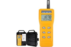 TEKCOPLUS Portable Digital Temperature Humidity Indoor 9999ppm NDIR Sensor IAQ CO2 Monitor Wet Bulb Temperature (WB) Dew Point (DP) Tester CO2 Monitor for Indoor Air Quality (IAQ) Diagnosis