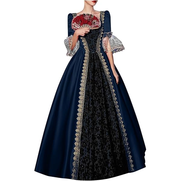 Robe Longue Médiévale Femme - Dentelle Victorienne Style Cosplay Lolita Carnaval