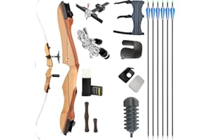 ‎WOLFMAN wolfman Recurvebogen Set Erwachsene 66/68/70 Zoll 12-40LBS Pfeil und Recurve Bogen Set Praxis Bogen Jagdbogen für Bogenschießen Halle Schießen Wettkämpfe Übung Rechtshänder