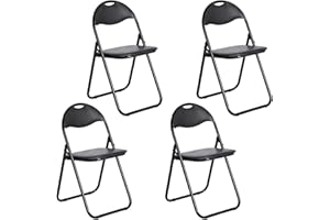 ‎LUXNOOK LuxNook Metall Klappstuhl, 150kg belastbar, 4er-Set mit PVC-Polsterung und Rückenlehne. Bequemer Klappstuhl für Gäste, Küche, Camping