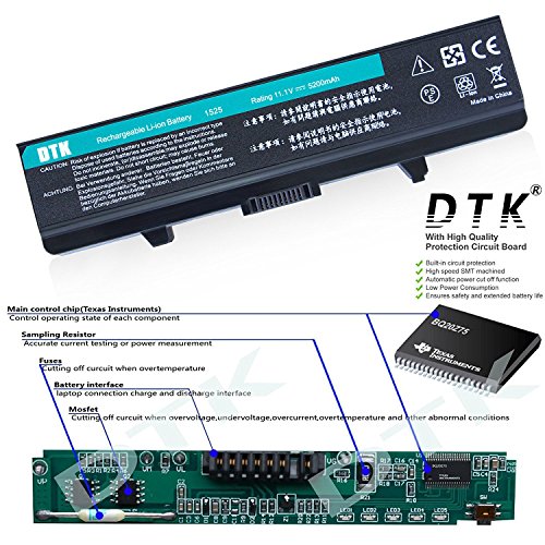Dtk® Ultra Hochleistung Notebook Laptop Batterie Li-ion Akku für DELL Inspiron 1525 1526 1545 1546 1440 1750 VOSTRO 500 . K450N [ 6-cell 11.1V 4400mah / 48wh] Notebook battery - 2