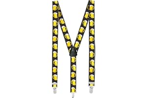 Boland - Bretelle, 1 pezzo, spandex, gomma, fibbia in metallo, toppa in pelle, bretelle, motivo, travestimento, costume, festa in maschera, carnevale