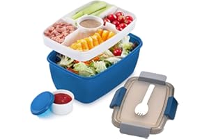 MUJUZE Bento Box adulti, 2000 ml Lunch box,separe divisorio interno porta pranzo,sostenibile a prova di perdite schiscetta pranzo, bento box per gite scolastiche/ufficio/picnic