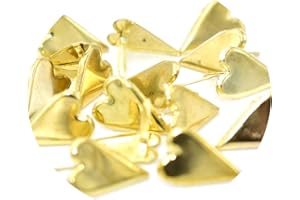 Lilie Créa 100 Attaches parisiennes Coeurs dorés, brads 15 mm, brads Scrapbooking, Fabrication de Cartes, décoration de Noël, Faire Parts