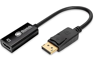 SKINTEK DYNAMIC THINKING Skintek SK-04-DPH DisplayPort (DP) auf HDMI Adapter 4K 1080p 60Hz Stecker auf Buchse zum Anschluss von PC/Notebook/Mac mit DisplayPort Ausgang zu Monitor, Projektor mit HDMI-Eingang, 18 cm Kabel