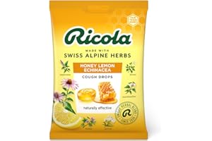 Ricola Honey Lemon and Echinacea Cough Drops Bag, Pack of 6, Naturally Effective Throat Lozenges, Cough Sweets, 75 g