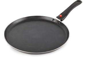 CELLO Aluminium Non-Stick Induction Base Dosa Tawa with Detachable Bakelite Handle 28 CM Black Heavy Base, PFOA Free & Dishwasher Safe, Gas Stove & Induction Compatible Perfect For Roti Dosa Chila