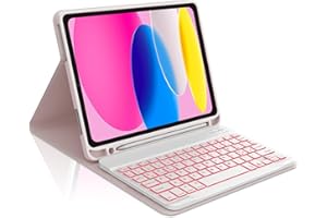 Occtingkind Tastiera Retroilluminata 7 Colori per iPad 11 Generazione A16 2025 11", Custodia con Tastiera Bluetooth per iPad 10 Generazione 2022 10.9", Senza Touchpad, Italiano USB-C, Rosa chiaro