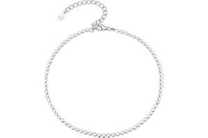 PROSILVER klassische Fußkette Armband 925 Sterling Silber Panzerkette/Figarokette/Kordelkette/Schlangenkette Fußkettchen 22+5cm verstellbar Sommer Strand Schmuck Accessoire für Frauen Männer