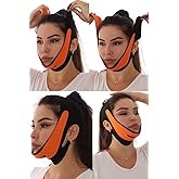Facial Corset Chin Neck Tape Anti-Snoring Tickle Cheek Tickle Collection (BLACK-ORANGE, SINGLE SIZE)
