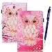 Produktbild Samsung Galaxy Tab E Hülle, Yokata SM-T560 / SM-T561 Cover PU Lederhülle Flip Bookstyle mit Eingebautem Magnet Magnetverschluss Handyhülle Sehr Dünn Standfunction Case Backcover Painted Tasche Karten Slot Schutzhülle Etui Brieftasche Lederhülle - Rosa Eule