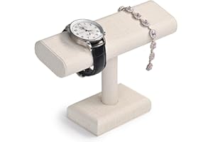 Oirlv Watch Stand Bracelet Stand Display Bangle Watch Holder Organizer PU Leather Watch Display Stand T-bar Showcase Jewellery Display Holder Home Chain Bracelet Bangle Organizer