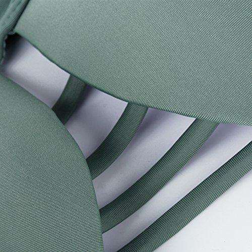 Damen Push Up Bikini Set Gepolstert Neckholder Bandeau Bademode ohne Bügel Tankini Badeanzug Strandmode - 5