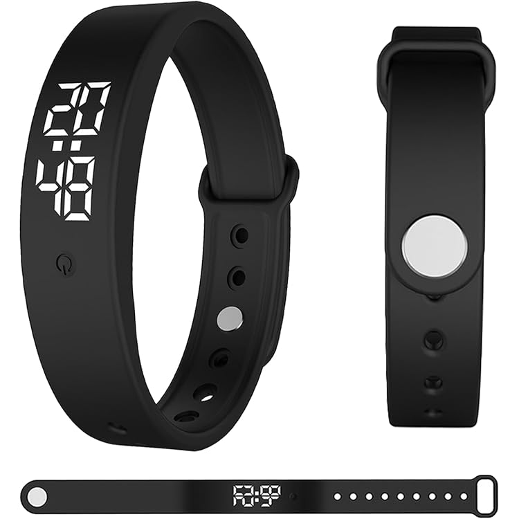 Montre Intelligente Silencieuse Avec Alarme Vibrante – Tracker D’activités, Sommeil, Podomètre – Étanche IP65 – Noir