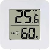 Promosyonca Mini Dijital Termometre ve Nem &Ouml;l&ccedil;er, İ&ccedil; Mekan, Beyaz, LCD Ekran, G&uuml;l&uuml;mseme Y&uuml;z İkonlu, 4.5x4.5x1.6cm