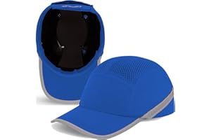 ﻿BWOLF TRIVOR Caschetto Antinfortunistico Cappello di Protezione Berretto da Lavoro Casco da Lavoro con Calotta in ABS EN 812 e Strisce Riflettenti