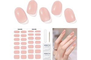 DUKASOU Strisce per Unghie in Gel Semipolimerizzato, 28 Pezzi Adesivi/Pellicole per Smalto Vero, Adesivi per Unghie in Gel di qualità da salone, Strisce di Smalto Duraturo (42)