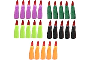 UNVOJL 50 Pieces Colorful Witch Finger Halloween Witch Finger Plastic Fake Fingers Halloween Cosplay Accessory, 5 Colors