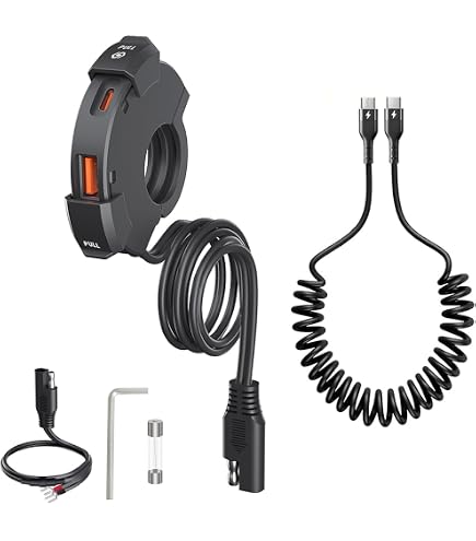 Motorcycle Dual Charger USB SAE to USB Cable Adapter
