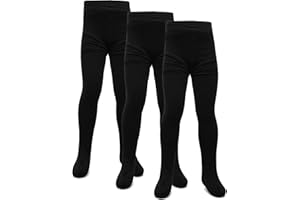 A2Z 4 Kids Premium Girls Fleece Lined Thermal Tights Pack Of 3 Cosy Winter Stretchy Tights for Girls in Classic Black Warm and Stylish Cold Weather Leggings Age 5-13 Years