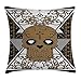 Produktbild Tattoo Decor Throw Pillow Cushion Cover, Wise Old and Brave Viking Warrior with his Long White Beard and Armour, Decorative Square Accent Pillow Case, 18 X 18 Inches, White and Black