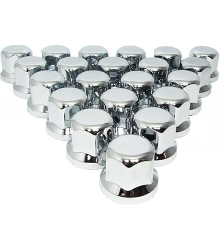 Promolink wielmoerdoppen 32mm vrachtwagen - Chroom vrachtwagen wielmoerdoppen bescherming - 32mm wielschroefdoppen - Hoogglans chroom structuur - Alcoa toebehoren