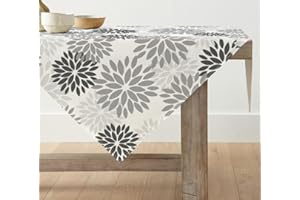 ‎ARTOID MODE Artoid Mode Blumen Grau Dahlien Sommer Tischwäsche, Saisonnal Küche Tisch Dekoration Drinnen Urlaub Party Dekor 85x85 cm