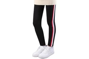 L&K-II Leggings Termici Leggings Invernali per Bambina Leggings Foderati per Bambina con Motivi a Righe mimetiche Cotone Dimensione: 98/104 110/116 122/128 134/140 146/152