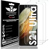 TECHGEAR [3-pack skärmskydd passar Samsung Galaxy S21 Ultra [Screen Angel Edition] [Fingeravtrycksstöd] [Fodralvänlig] [Bubbe