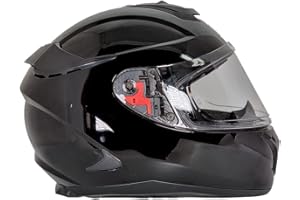Casco Integrale Moto con Doppia Visiera BHR 813 RACE | Casco Moto Integrale Omologato ECE con Visiera Parasole | Casco Moto Uomo/Donna | NERO METALLIZZATO | S