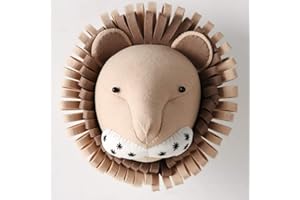 GUANSHAN Cabeza de Animal 3D para Colgar en la Pared, Fieltro de Lana, decoración de Pared de Animales, Arte de Pared para guardería, Juguetes Colgantes para niños, niñas y habitación de niños