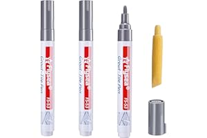 LEMLIN Rotulador para Juntas de Color Gris Claro,3 Piezas Blanqueador de Juntas de Azulejos,Kit de Reparación y Limpieza para Baños,Cocinas y Suelos,Impermeable,Secado Rápido