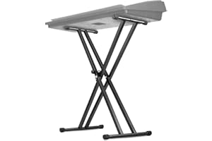 ‎TRINTION Trintion Keyboardständer Doppelstrebig Keyboard Ständer verstellbar 61 cm bis 98 cm Klappbar Zerlegbar Stabil mit Sicherungslaschen