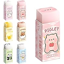 Mignon Crayon Gomme,12Pcs Rouleau Sur Le Thème Du Dessin Animé