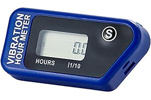 FOUNDOWN Digital Engine Stunde Meter komplett wasserfest zurücksetzbar Vibration Stunde kabellos für alle vibrierender Maschine Motocross Marine Motorrad Snowmobil ATV Boot Generatoren 16B (blue)