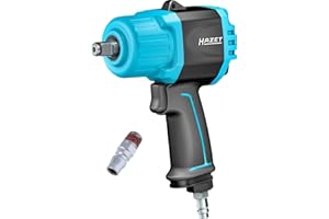 HAZET 9012TT I Maks, Moment odkręcania 2200 Nm, napęd kwadratowy 12,5 mm (1/2 cala) I Wysokowydajny klucz udarowy z podwójnym młotkiem - kompaktowy i lekki z technologią Twin-Turbo