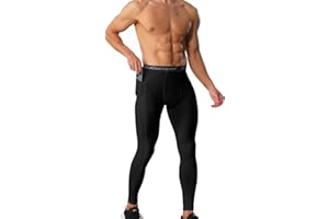 NuCamper Spodnie Kompresyjne Męskie z Kieszeniami, Sportowe Legginsy, Długie Spodnie do Biegania, Oddychające, Szybkoschnące, Warstwa Bazowa Spodnie do Biegania, Treningu, Sportu, Jogi, Koszykówki