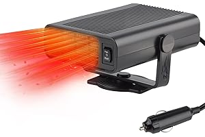 CMANLNYK 12v Portable Winter Car Heater - Heater Fan with 360° Rotating Base, 150W Defroster Demister Car Heating Accessories, Great Gift for Winter, for Cars Windscreen Campervan (Cigarette Lighter Plug)